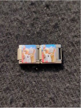 Vintage D'linQ Pope John Paul II 9mm Italian Charm Bracelet Charms - Set Of 2